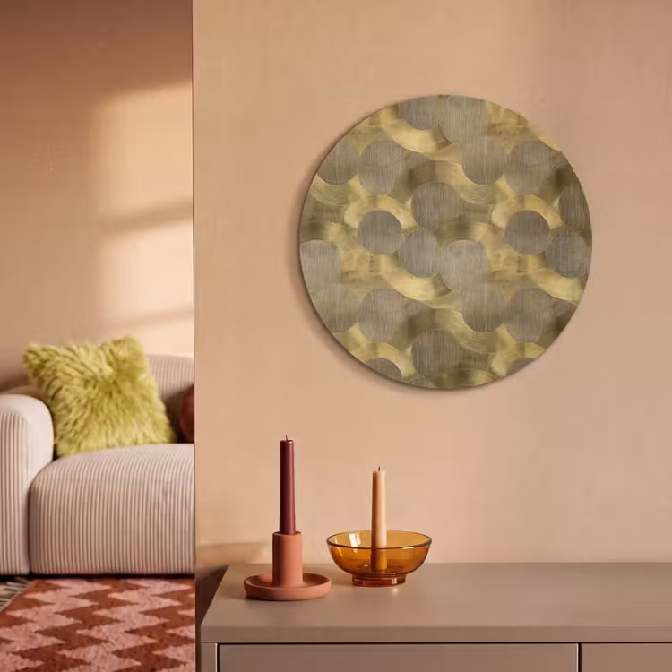 Akoestisch schilderij rond - Modern - Geometrisch - Goud — 3
