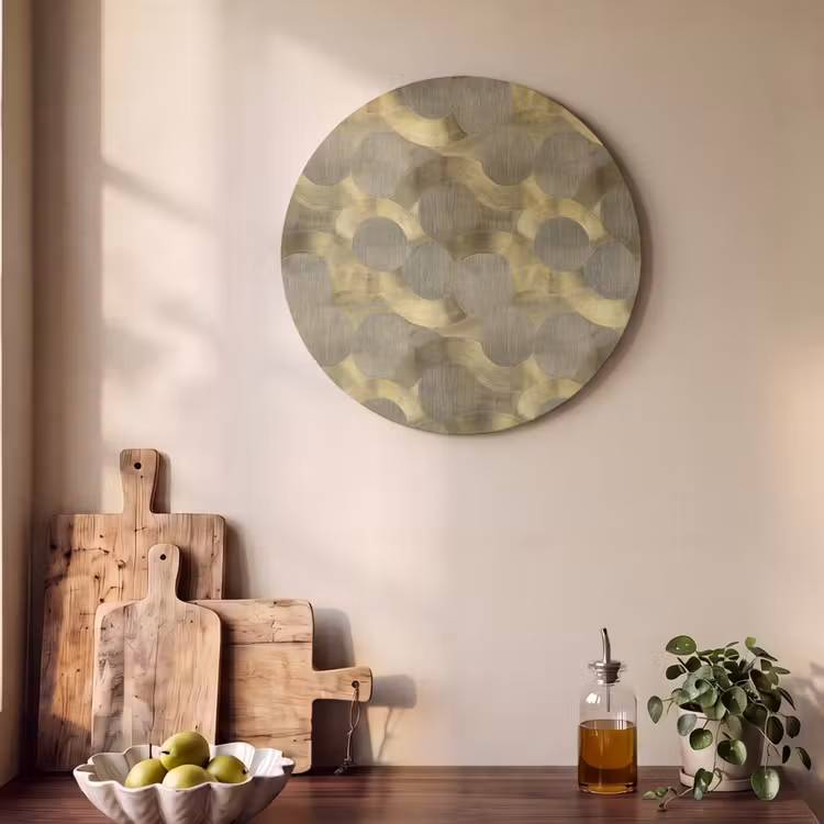 Akoestisch schilderij rond - Modern - Geometrisch - Goud — 4
