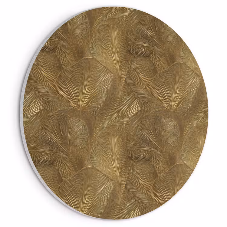 Akoestisch schilderij rond - Organisch - Lijnen - Goud — 1