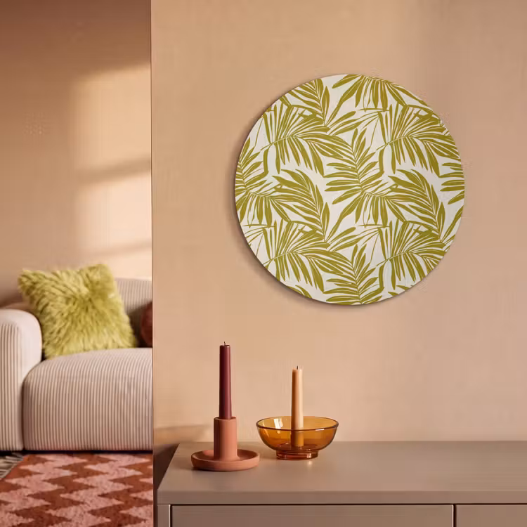 Akoestisch schilderij rond - Palmblad - Patroon - Groen — 3
