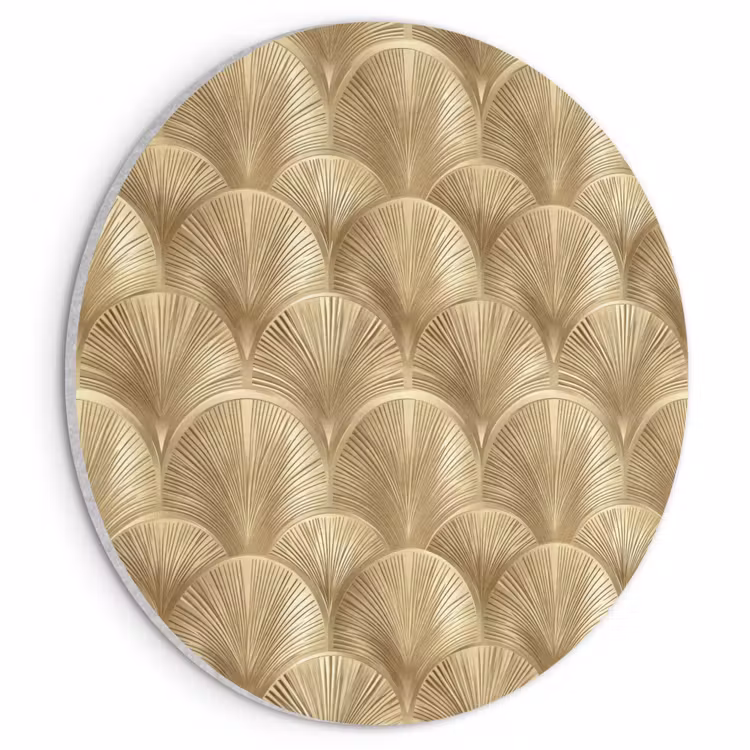 Akoestisch schilderij rond - Patroon - Waaier - Goud — 1
