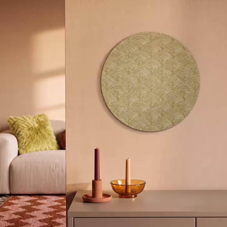 Akoestisch schilderij rond - Waaier - Geometrisch - Groen — 3