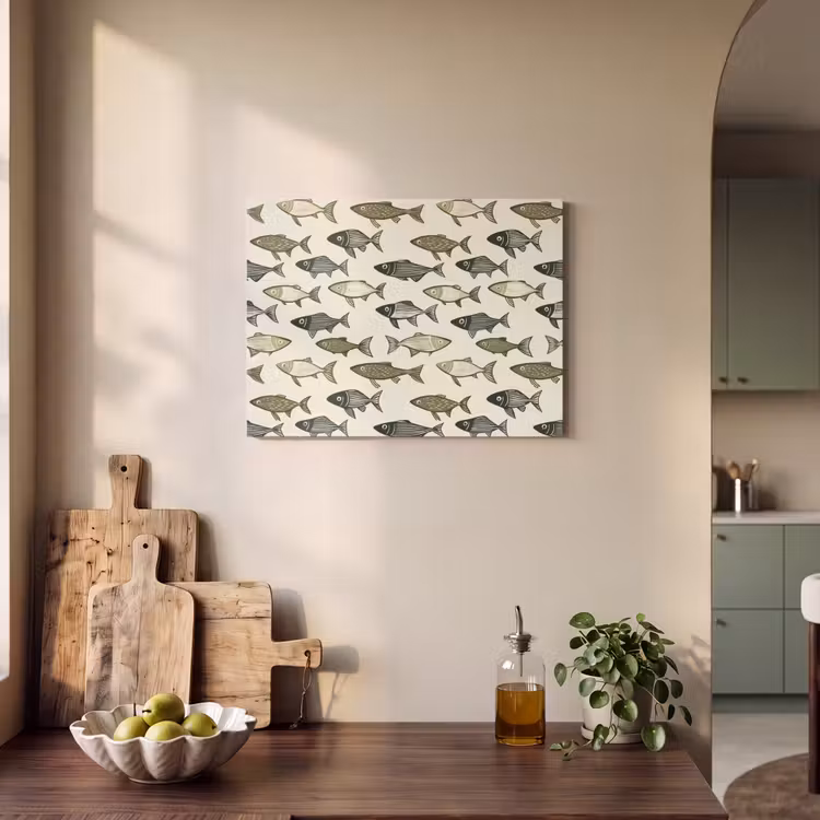 Akoestisch schilderij - Vissen - Klassiek - Groen — 3