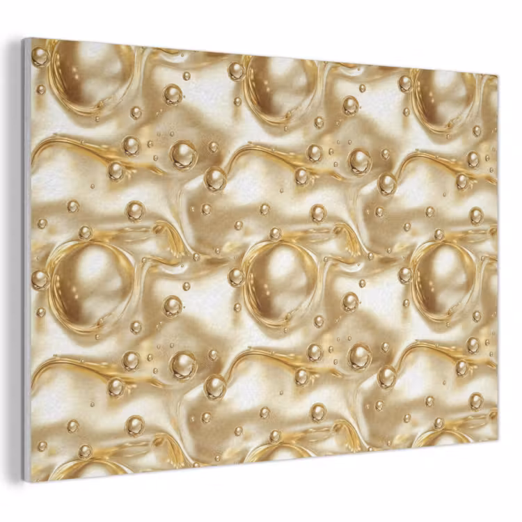 Akoestisch schilderij - Vloeibaar - Druppels - Goud — 1