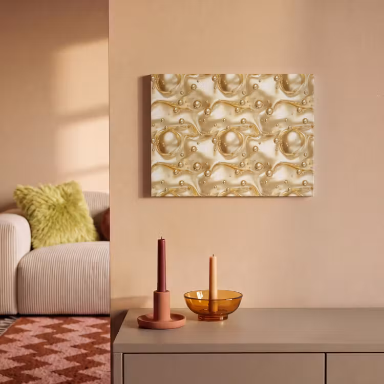 Akoestisch schilderij - Vloeibaar - Druppels - Goud — 2