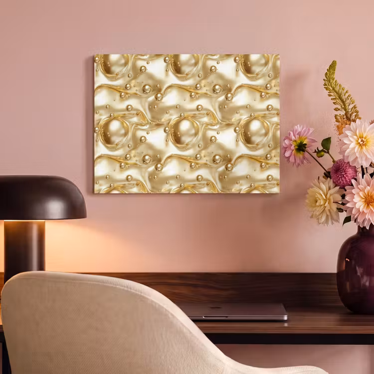 Akoestisch schilderij - Vloeibaar - Druppels - Goud — 4