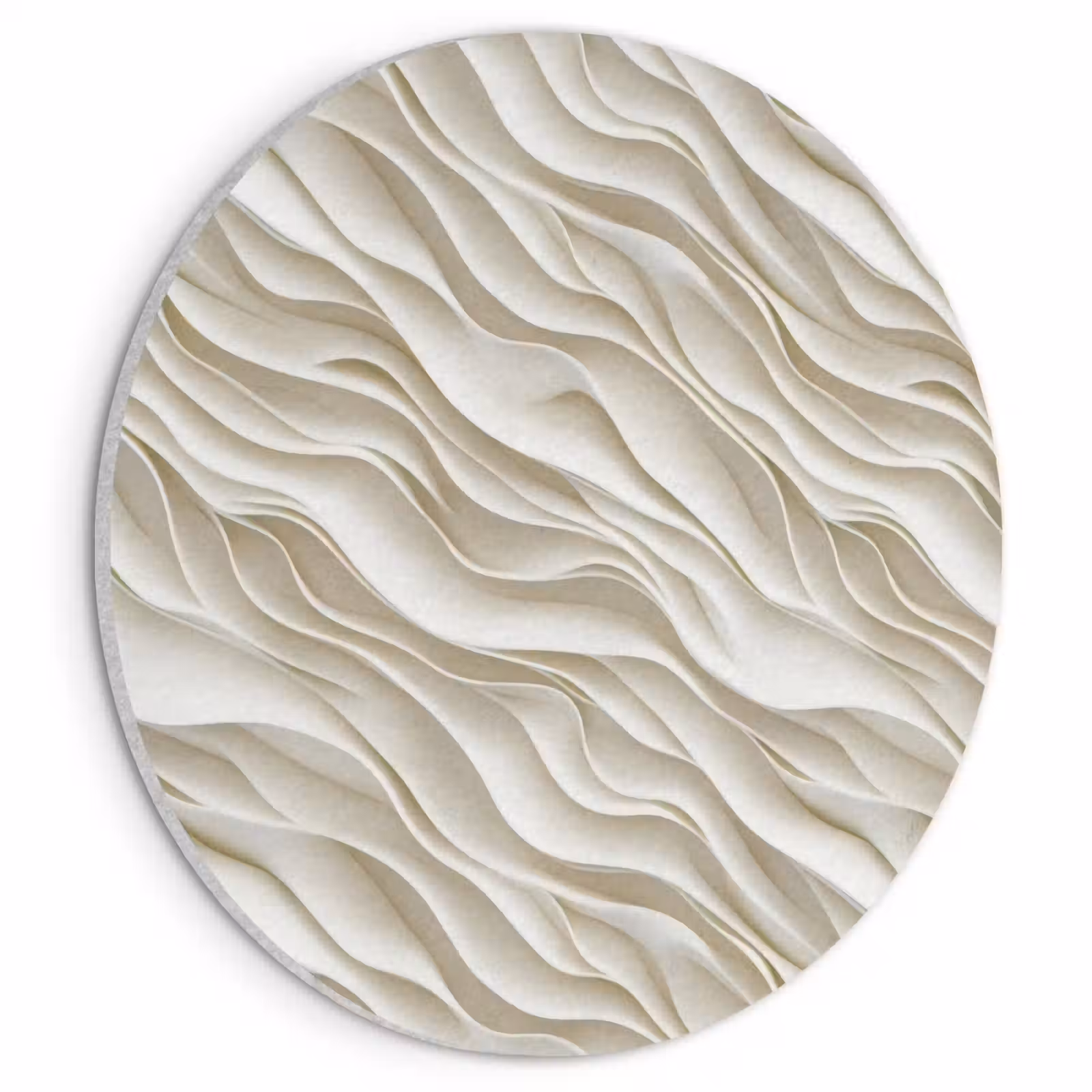 Akoestisch schilderij rond - Golven - Wit - Minimalistisch — 1