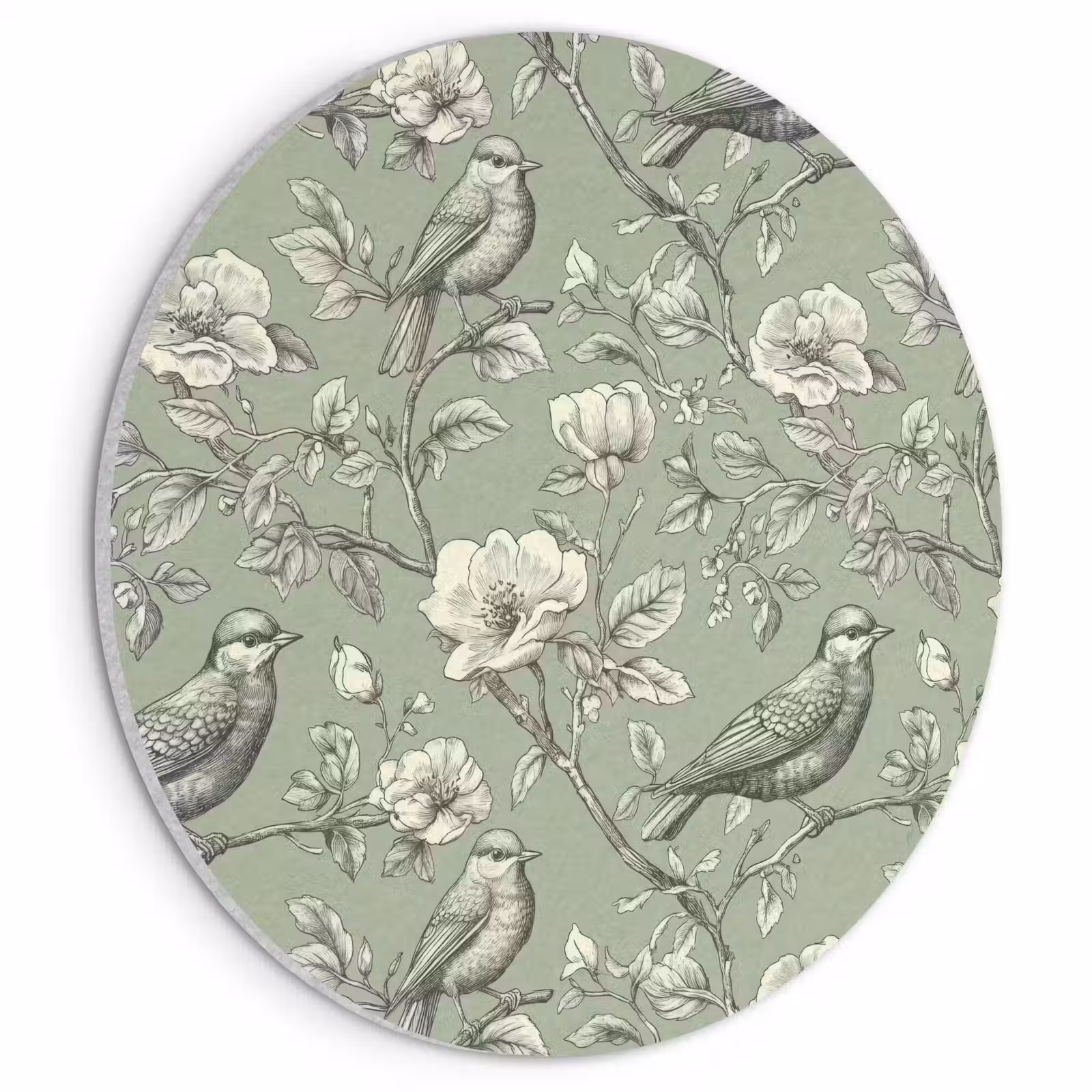 Akoestisch schilderij rond - Klassiek - Botanisch - Groen — 1