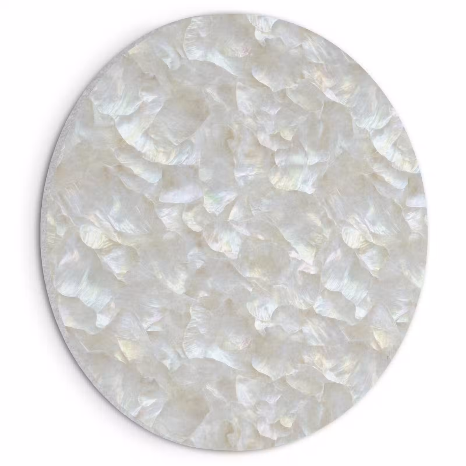 Akoestisch schilderij rond - Parelmoerglans - Wit - Schelp — 1