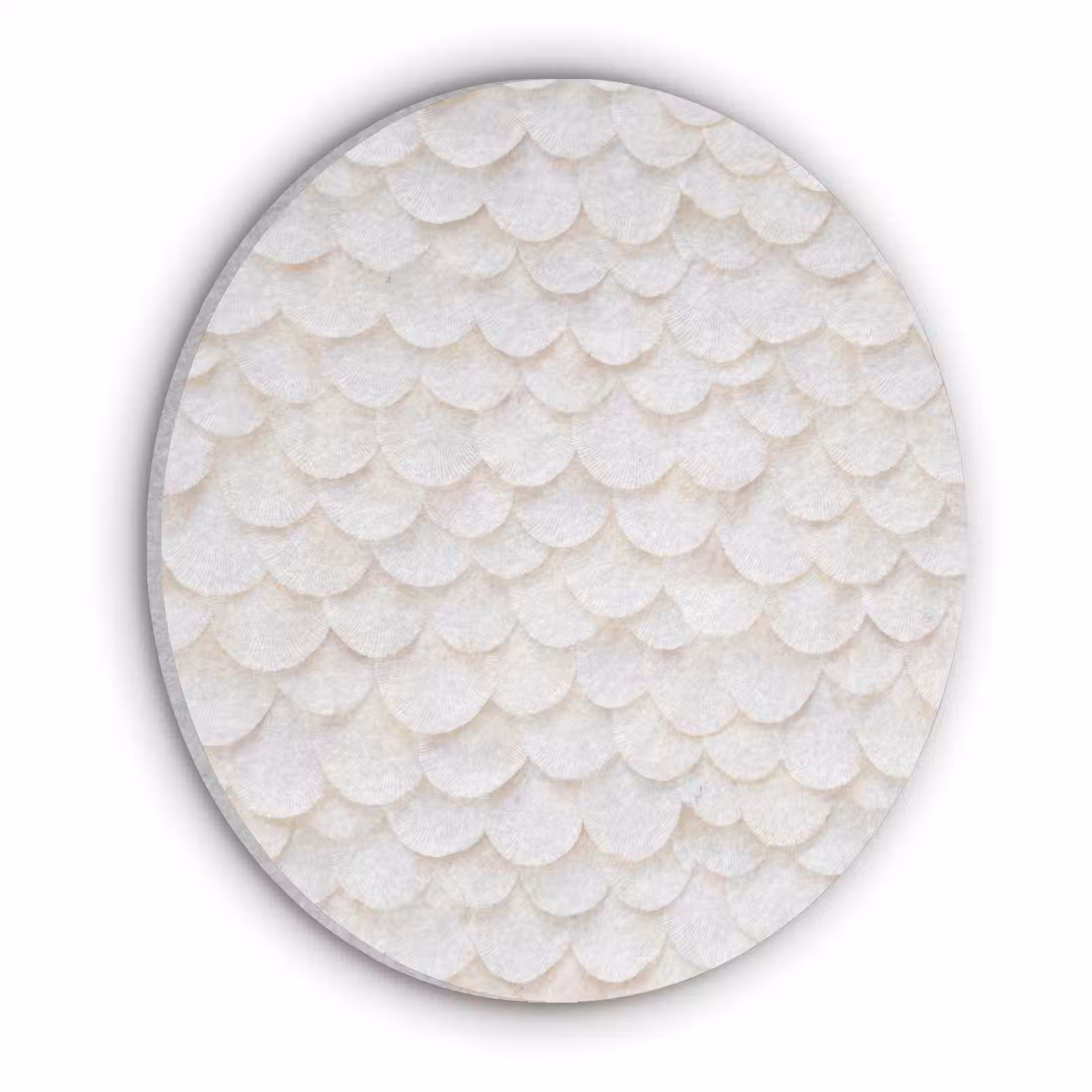 Akoestisch schilderij rond - Schubben - Wit - Elegant — 1