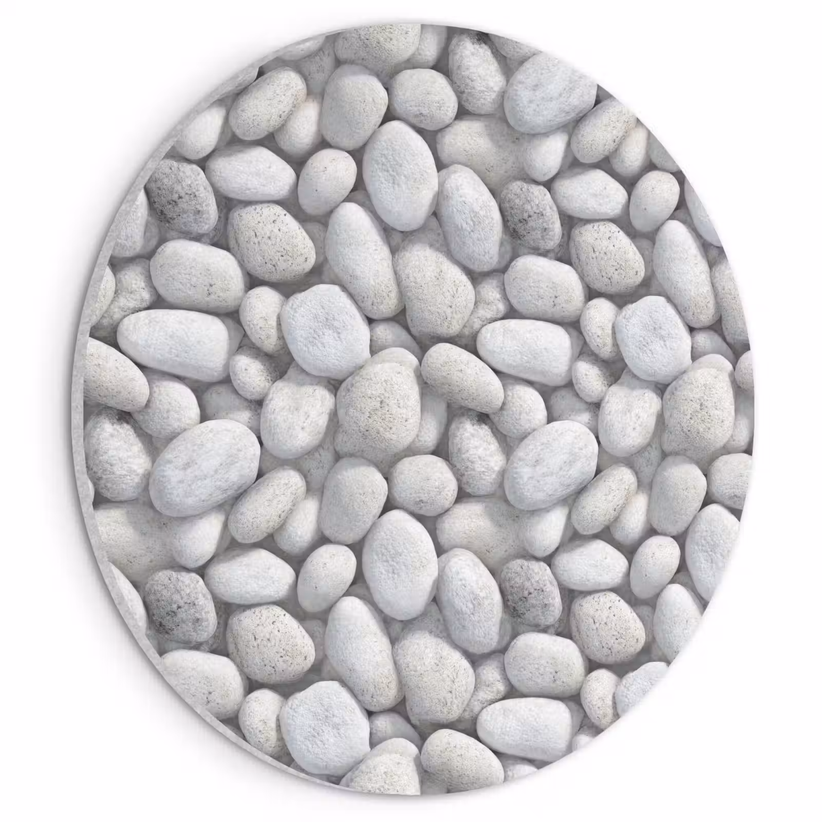 Akoestisch schilderij rond - Steentjes - Grijs - Ovaal — 1