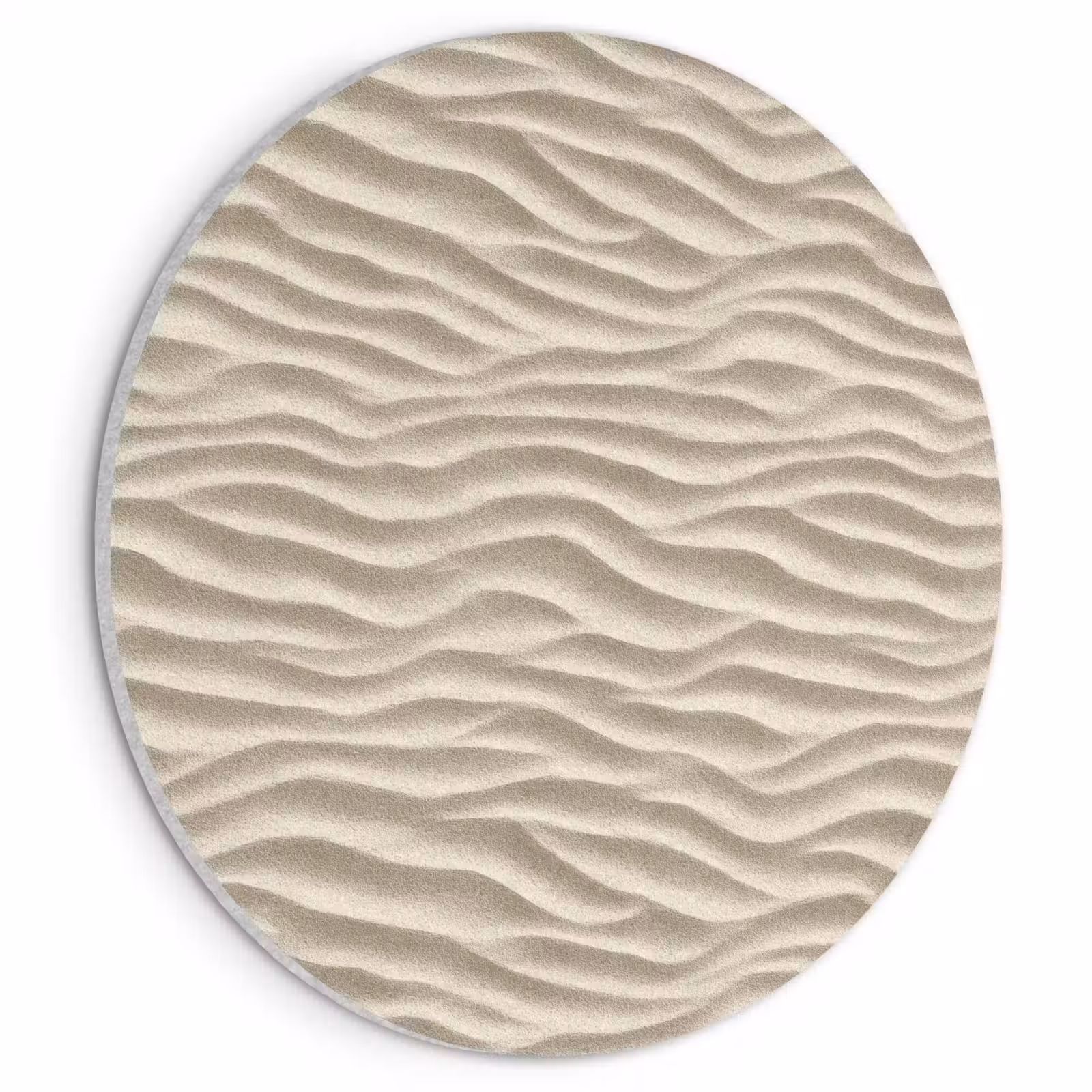 Akoestisch schilderij rond - Zand - Golven - Beige — 1