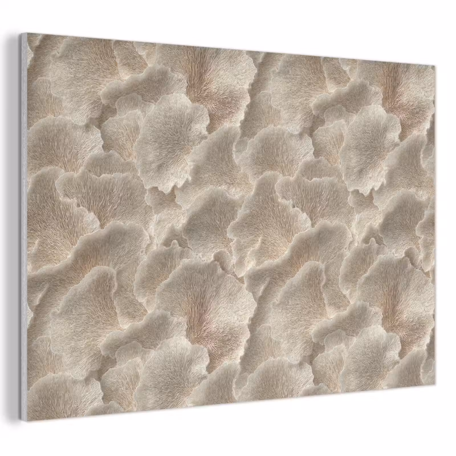 Akoestisch schilderij - Waaierstructuren - Beige - Vezeltextuur — 1