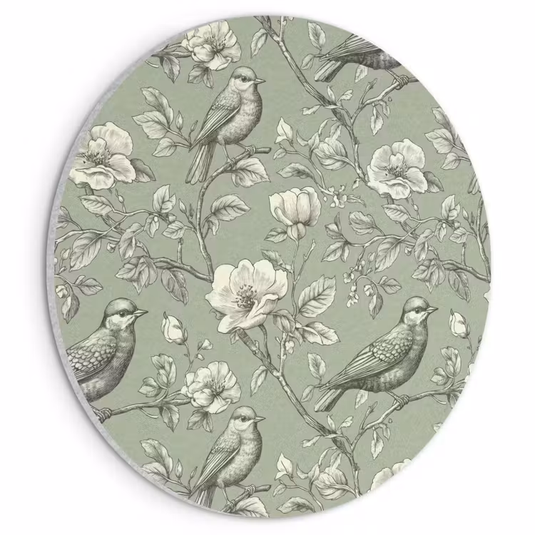 Akoestisch schilderij rond - Klassiek - Botanisch - Groen — 1