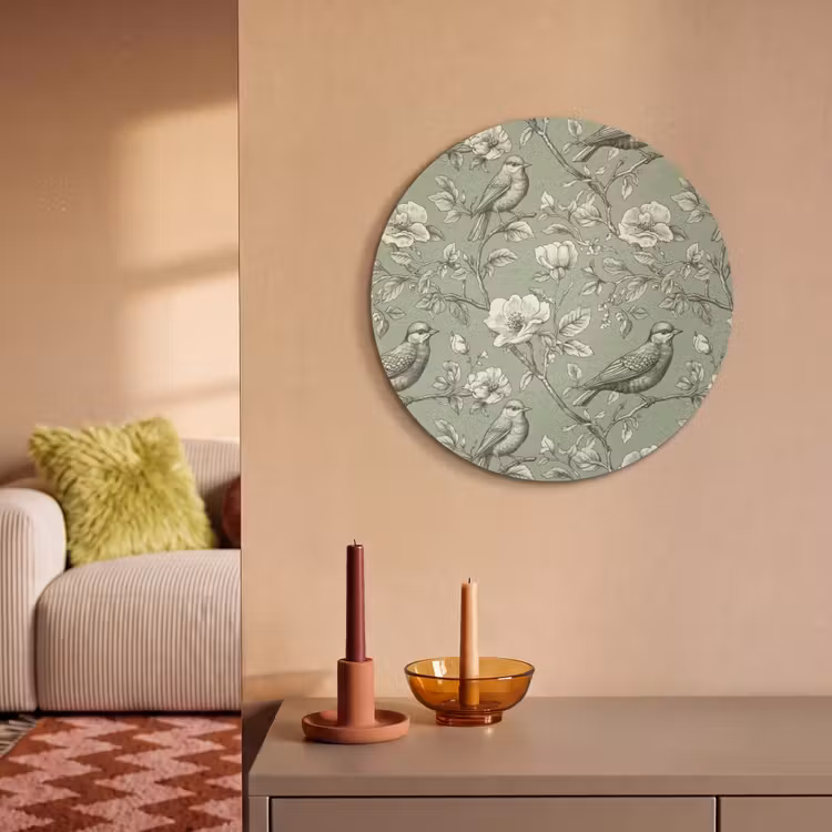 Akoestisch schilderij rond - Klassiek - Botanisch - Groen — 3