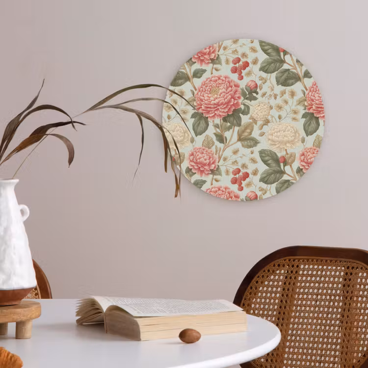 Akoestisch schilderij rond - Klassiek - Botanisch - Veelkleurig — 2