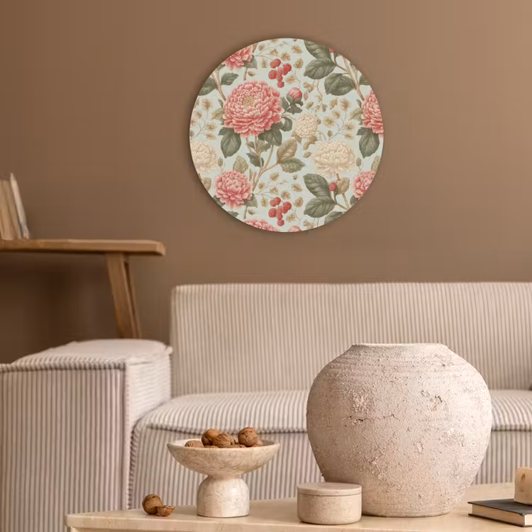 Akoestisch schilderij rond - Klassiek - Botanisch - Veelkleurig — 3