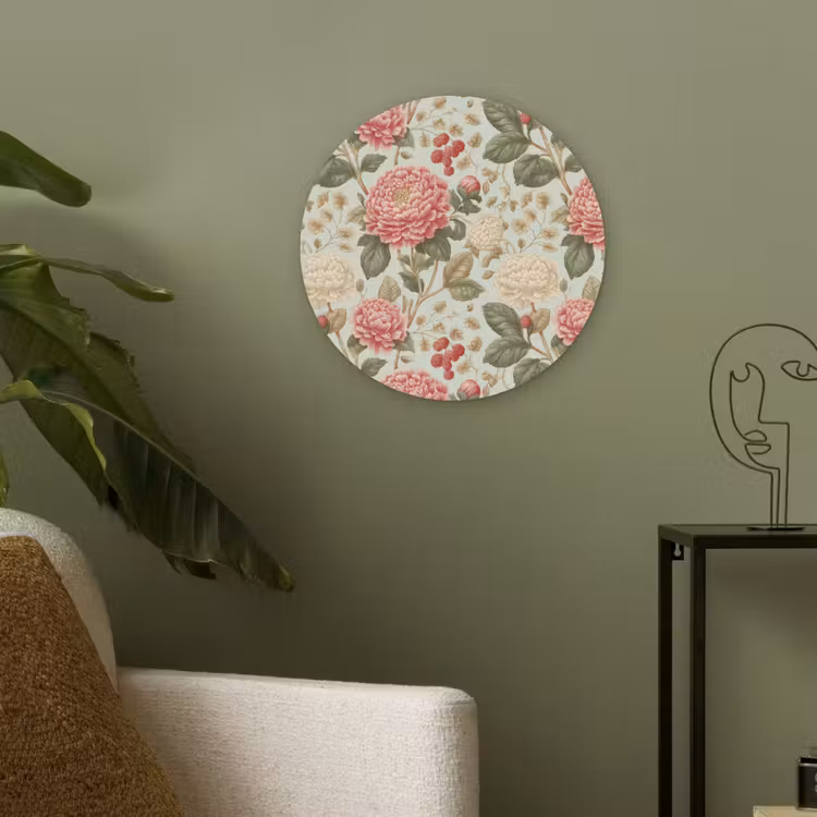 Akoestisch schilderij rond - Klassiek - Botanisch - Veelkleurig — 4