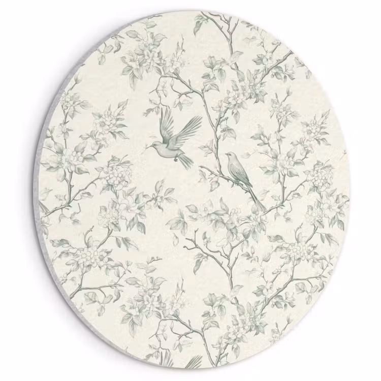 Akoestisch schilderij rond - Klassiek - Vogels - Groen — 1