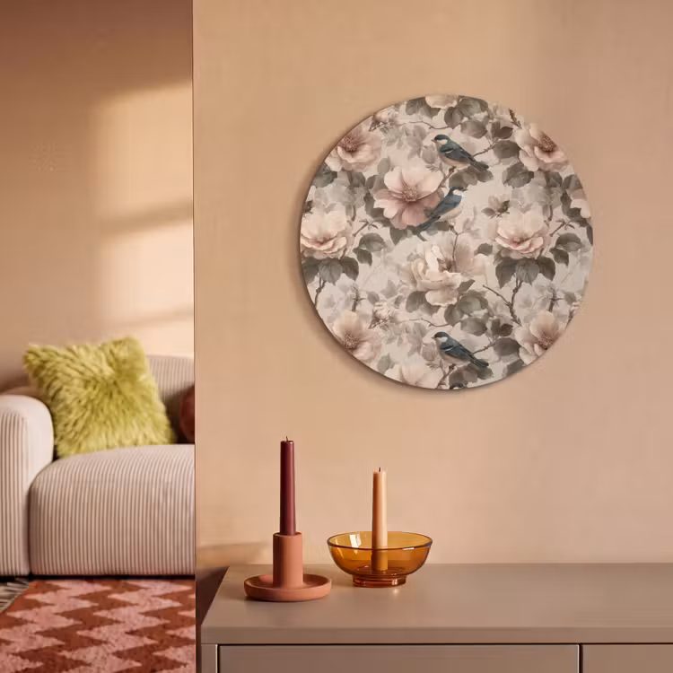 Akoestisch schilderij rond - Klassiek - Vogels - Kleurrijk — 3
