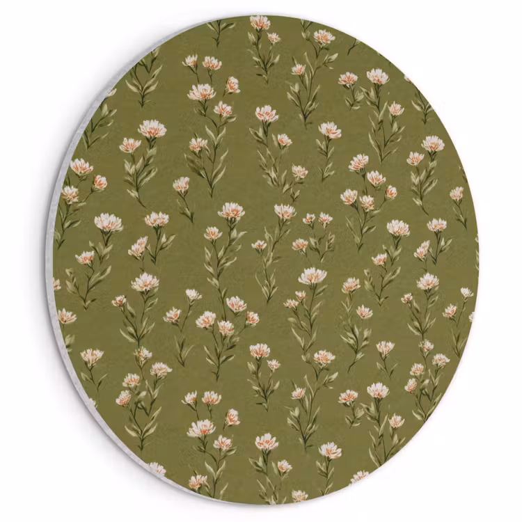 Akoestisch schilderij rond - Landelijk - Bloemen - Groen — 1