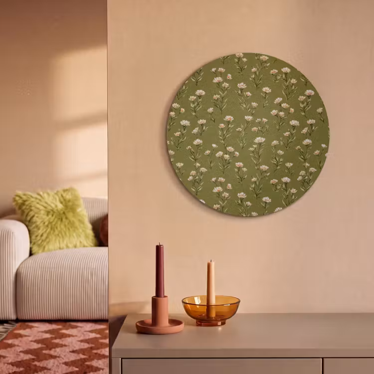 Akoestisch schilderij rond - Landelijk - Bloemen - Groen — 3