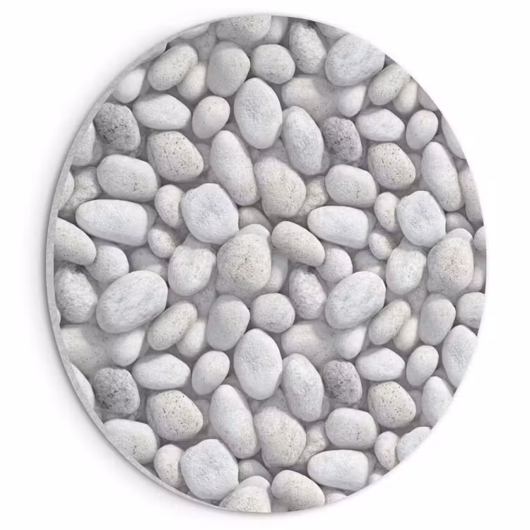 Akoestisch schilderij rond - Steentjes - Grijs - Ovaal — 1
