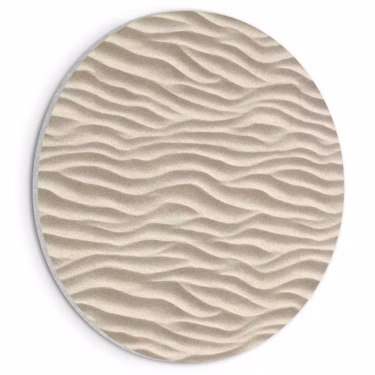 Akoestisch schilderij rond - Zand - Golven - Beige — 1