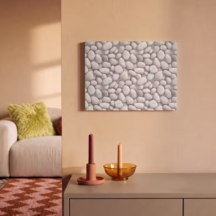 Akoestisch schilderij - Steentjes - Grijs - Ovaal — 2