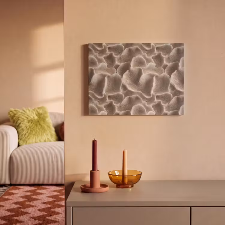 Akoestisch schilderij - Waaiervorm - Beige - Vezel textuur — 2