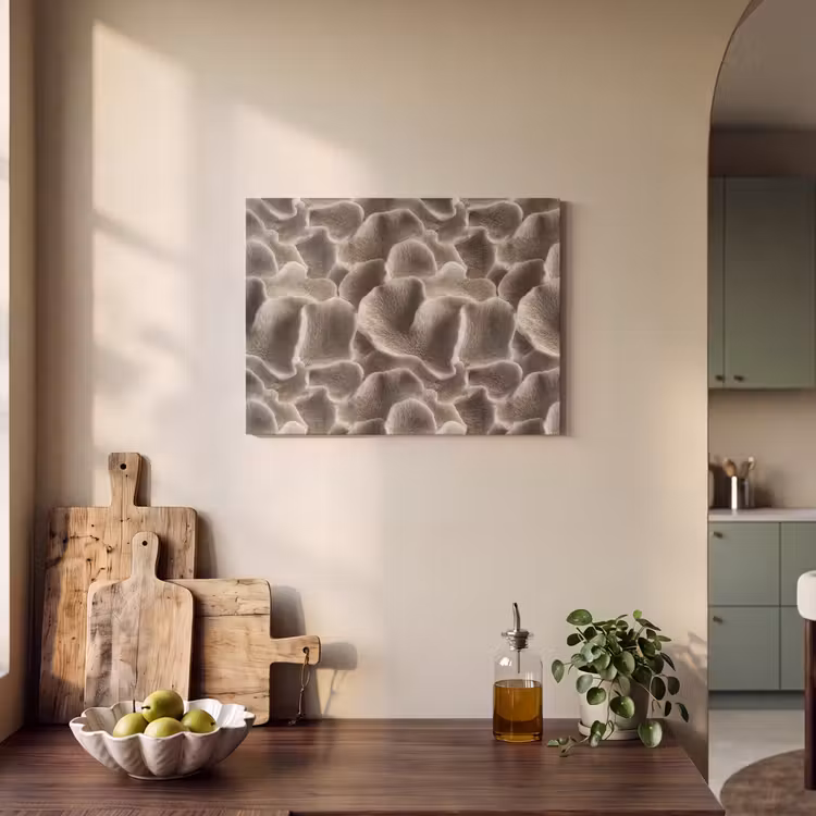 Akoestisch schilderij - Waaiervorm - Beige - Vezel textuur — 3