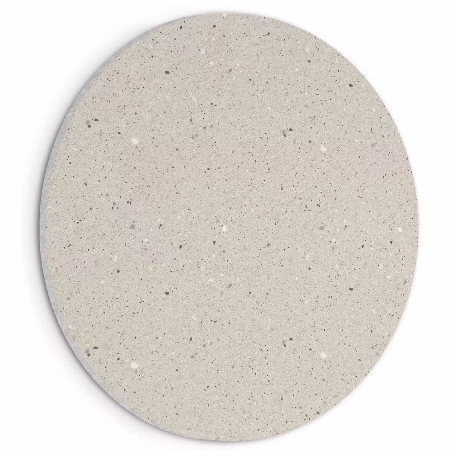 Akoestisch schilderij rond - Lichtbeige - Terrazzo - Grijs — 1