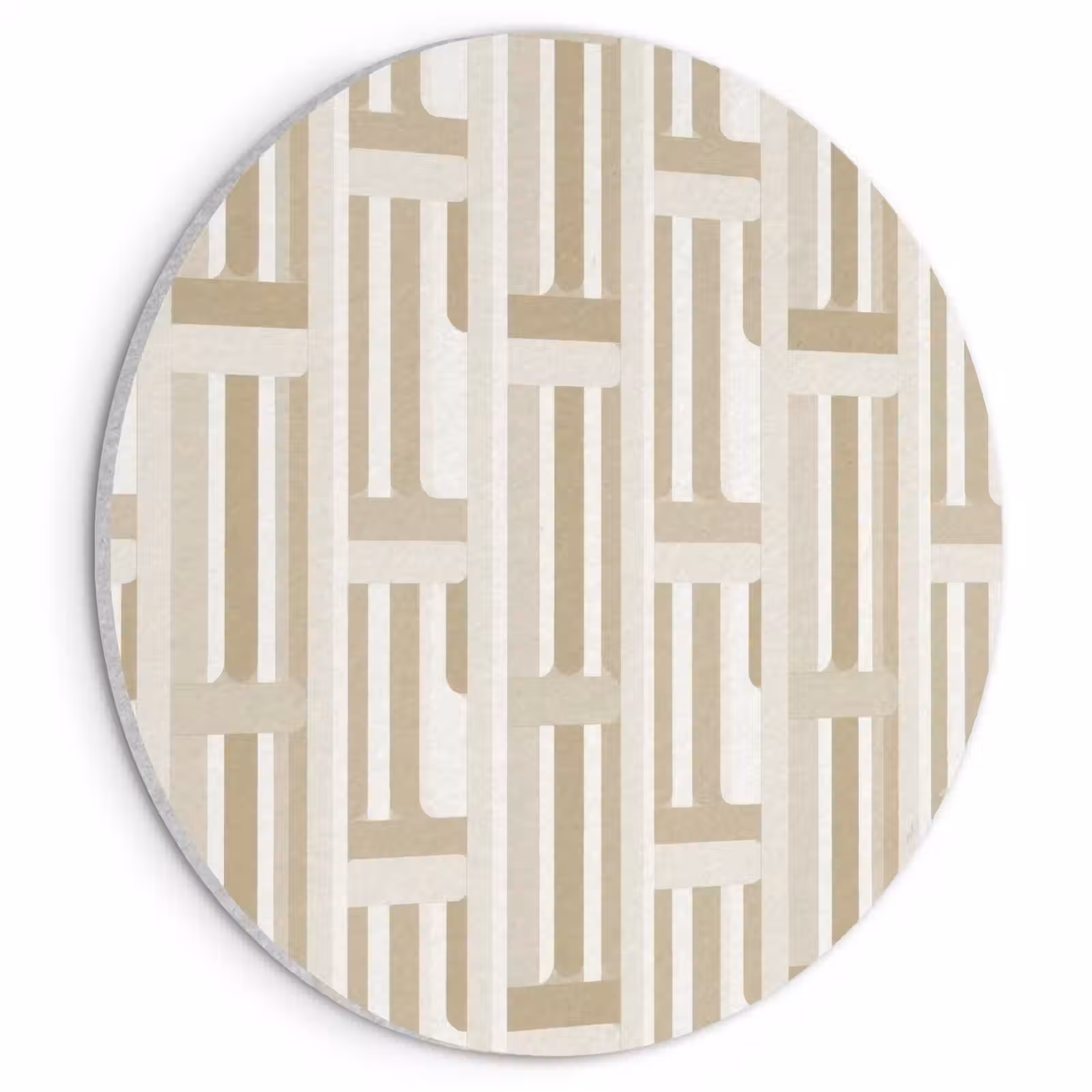 Akoestisch schilderij rond - Modern - Geometrisch - Beige — 1
