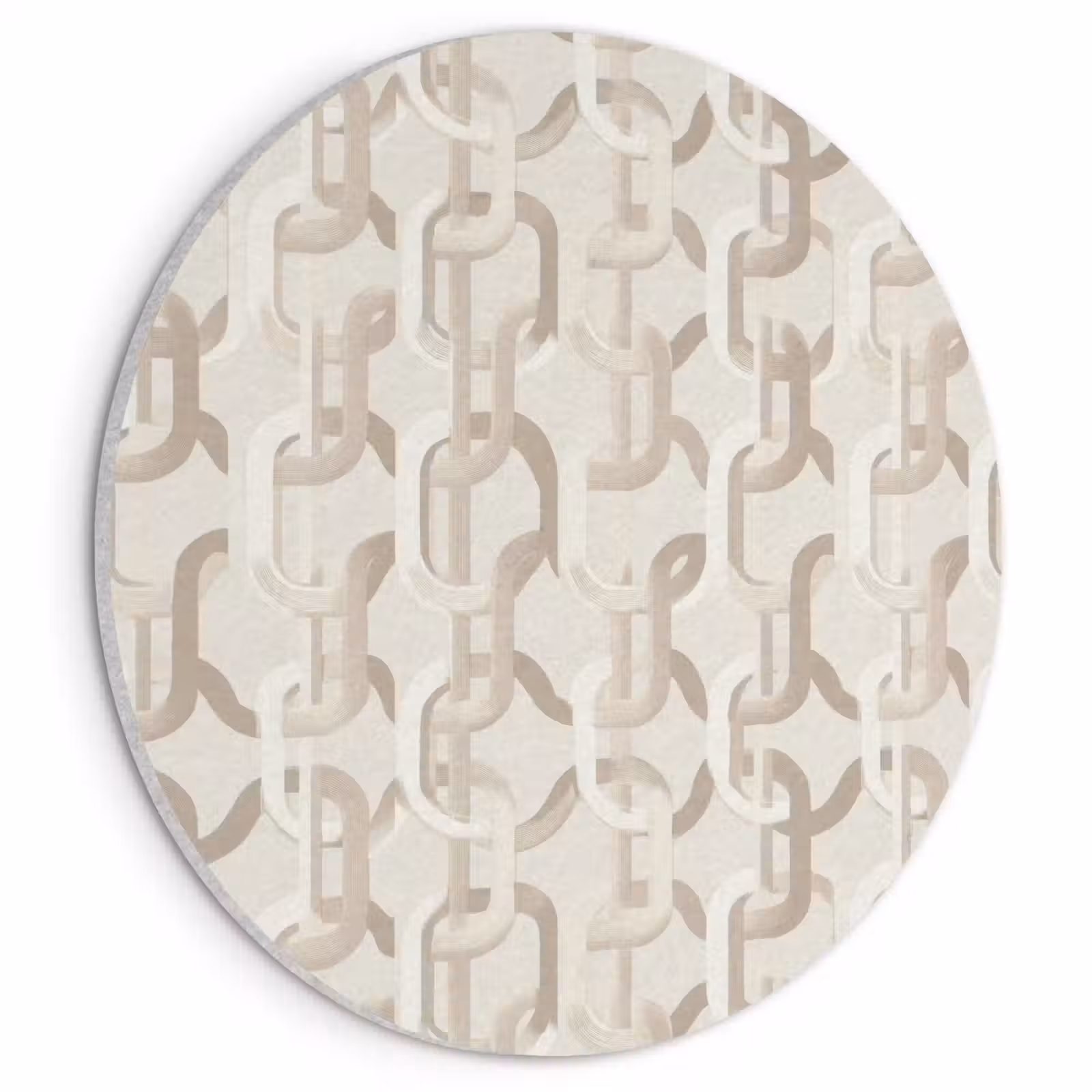 Akoestisch schilderij rond - Motief - Abstract - Beige — 1