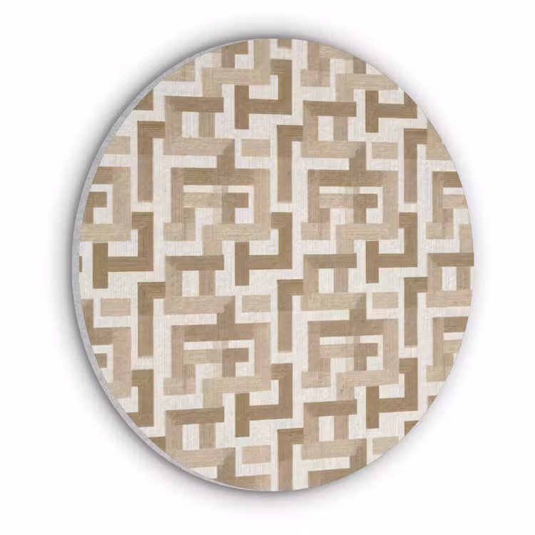 Akoestisch schilderij rond - Geometrisch - Retro - Bruin — 1