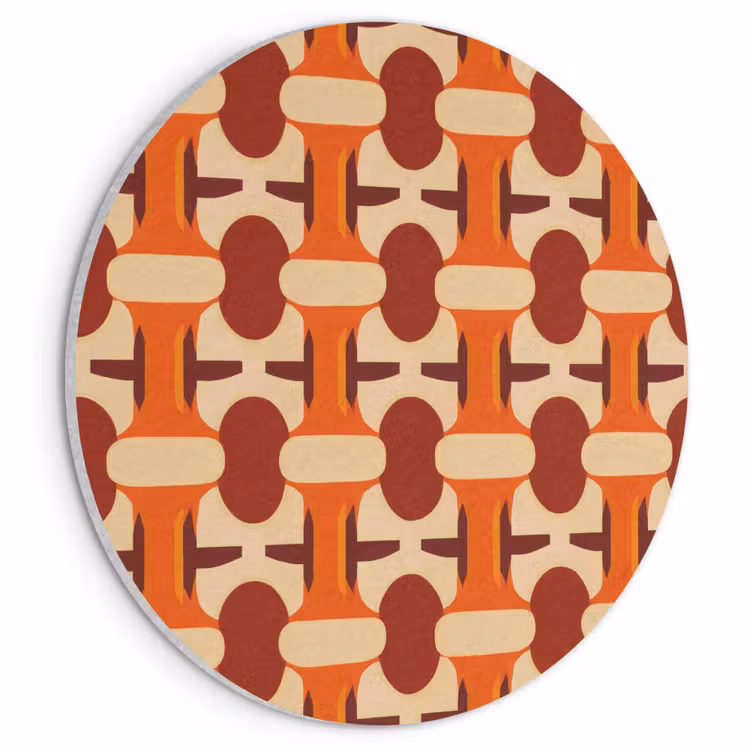 Akoestisch schilderij rond - Geometrisch - Retro - Oranje — 1