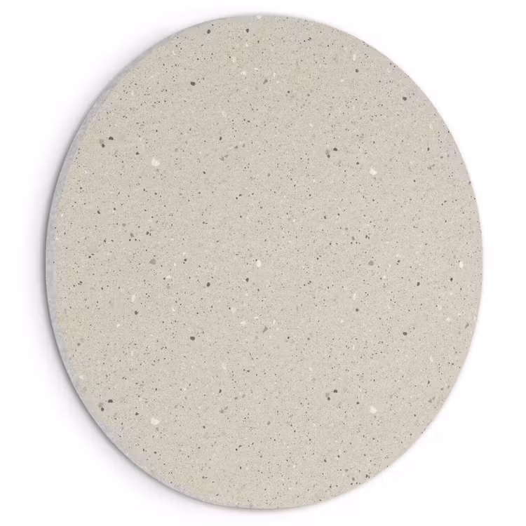 Akoestisch schilderij rond - Lichtbeige - Terrazzo - Grijs — 1