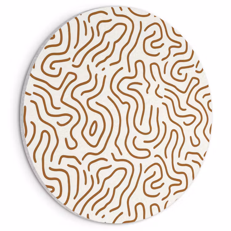 Akoestisch schilderij rond - Minimalistisch - Patroon - Terracotta — 1
