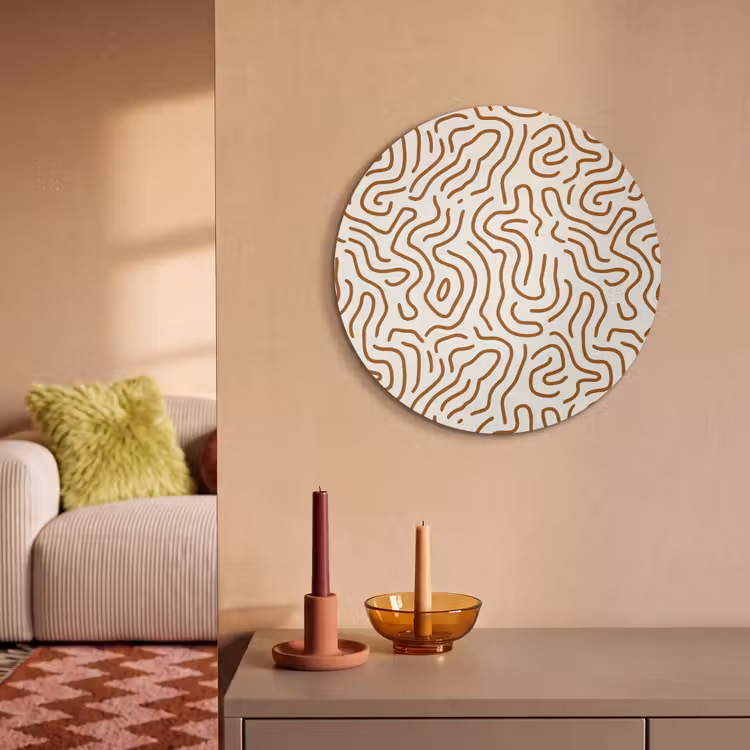 Akoestisch schilderij rond - Minimalistisch - Patroon - Terracotta — 3
