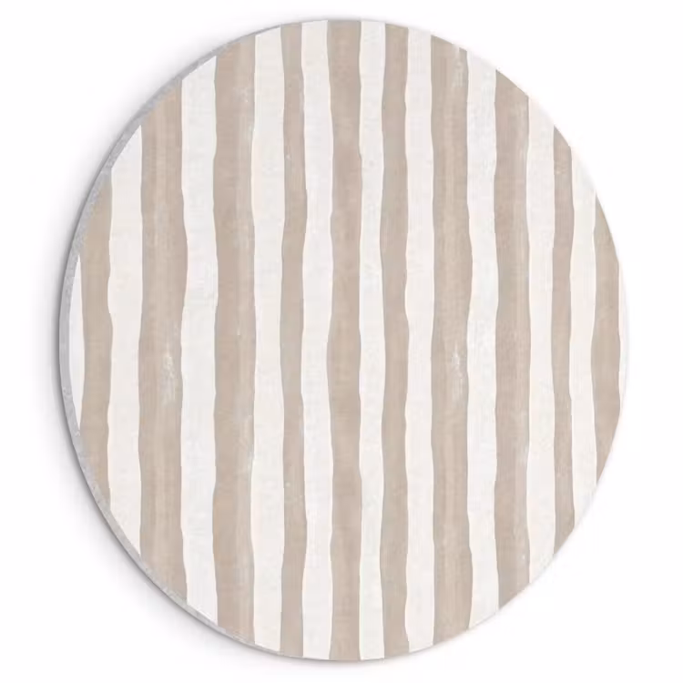 Akoestisch schilderij rond - Minimalistisch - Strepen - Beige — 1