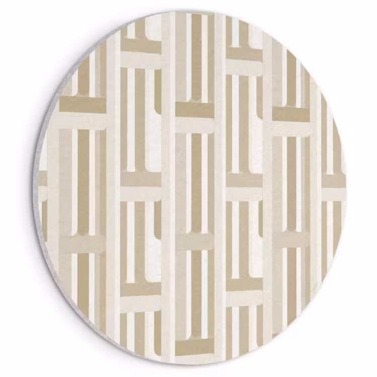 Akoestisch schilderij rond - Modern - Geometrisch - Beige — 1
