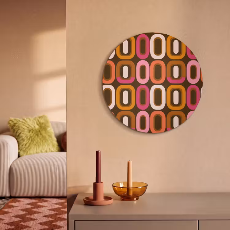 Akoestisch schilderij rond - Modern - Retro - Kleurrijk — 3
