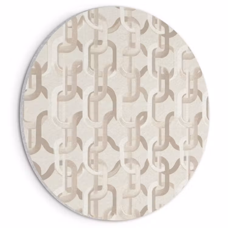 Akoestisch schilderij rond - Motief - Abstract - Beige — 1
