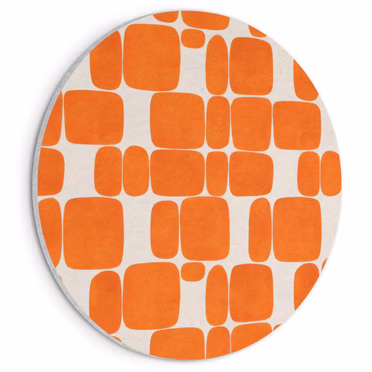 Akoestisch schilderij rond - Patroon - Retro - Oranje — 1