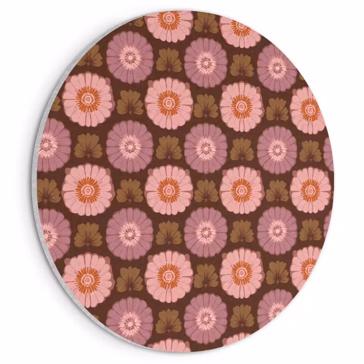 Akoestisch schilderij rond - Retro - Madelief - Roze — 1
