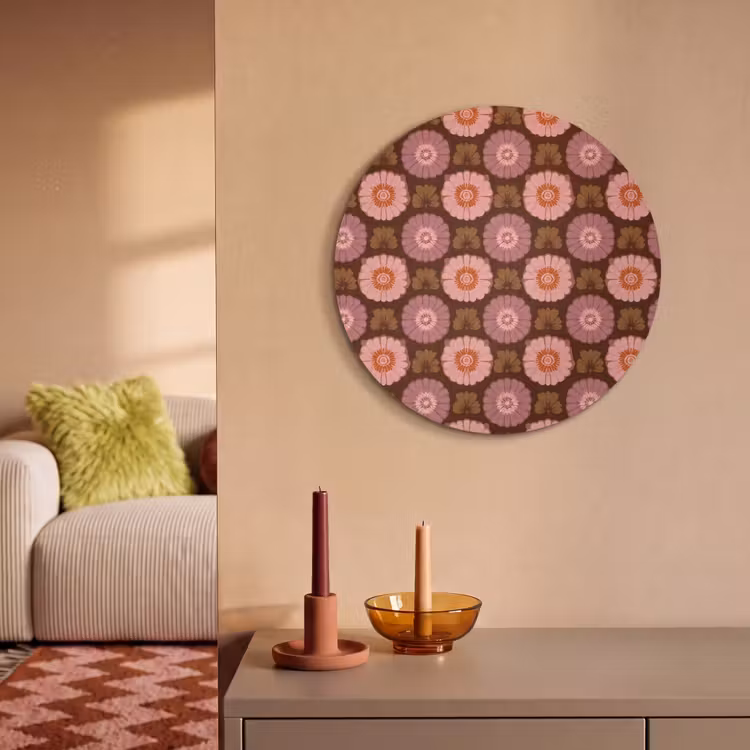 Akoestisch schilderij rond - Retro - Madelief - Roze — 3
