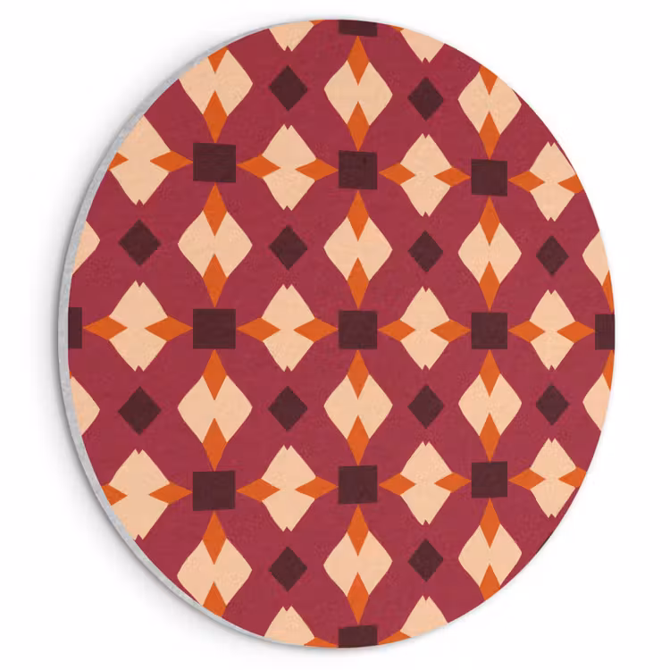 Akoestisch schilderij rond - Retro - Patroon - Kleurrijk — 1
