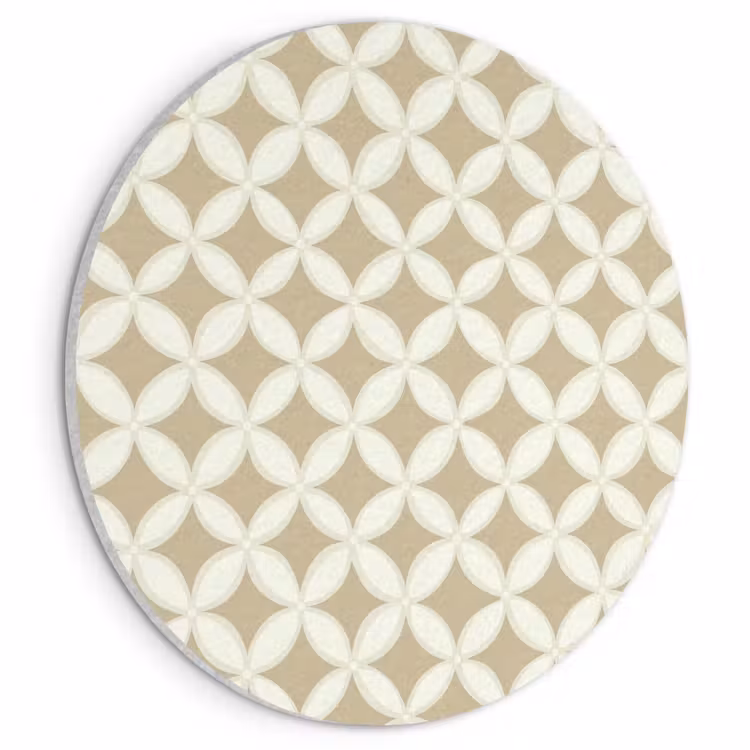 Akoestisch schilderij rond - Symmetrisch - Motief - Beige — 1