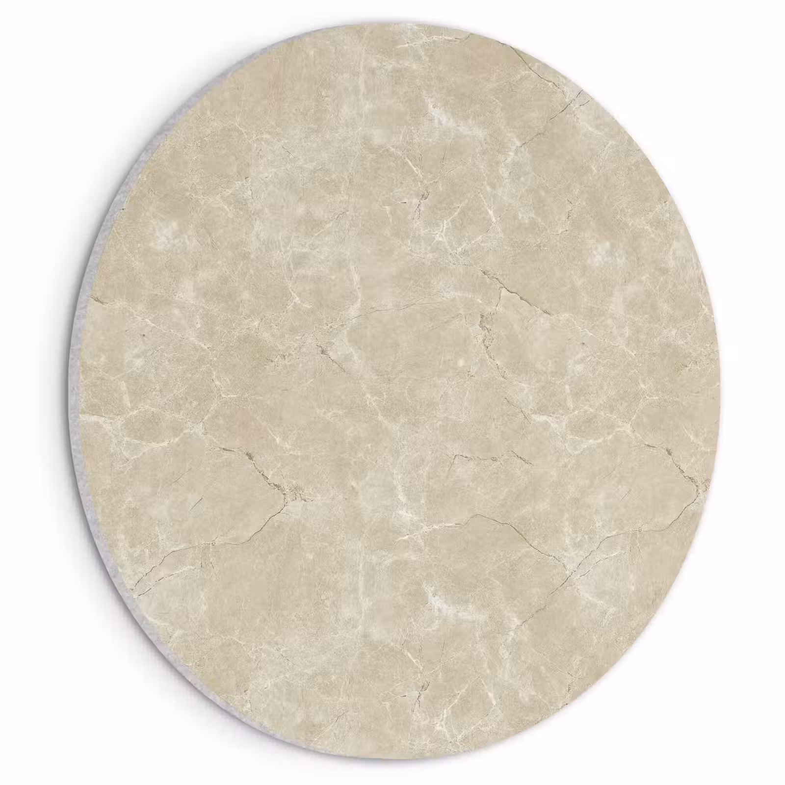 Akoestisch schilderij rond - Lichtbeige - Marmer - Diffusie adering — 1