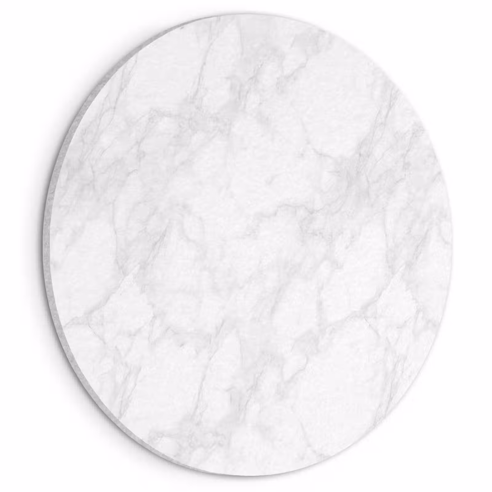 Akoestisch schilderij rond - Minimalistisch - Wit - Grijze aders — 1